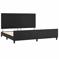 Acheter Maison Chic Lit adulte - Cadre Structure de lit avec tête de lit Contemporain Noir 200x200 cm Similicuir -MN43101