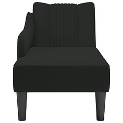 Avis vidaXL Fauteuil long avec accoudoir droit noir velours