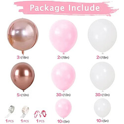 Euro Mega Kit de Guirlande de Ballon Rose Blanc et Or Rose Arche Ballon Or Rose pour Mariage Anniversaire Fête Evenement