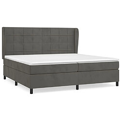 Maison Chic Lit Adulte - Lit simple Lit à sommier tapissier et matelas moelleux - Meuble de Chambre - Gris foncé 200x200cm Velours -MN67824