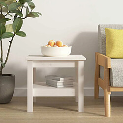 Maison Chic Table basse,Table Console Table d'appoint, Table pour salon Blanc 45x45x40 cm Bois massif de pin -MN29709