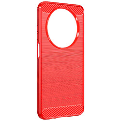 Avizar Coque pour Xiaomi Redmi A3 Flexible Effet Carbone et Brossé Rouge