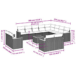 Avis Maison Chic Salon de jardin avec coussins 13 pcs, Ensemble Tables et chaises de jardin, noir résine tressée -GKD659188