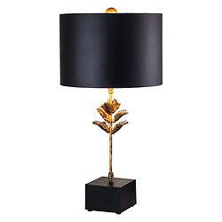 Elstead Lighting Lampe de table avec abat-jour rond, or antique et noir