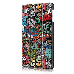 Acheter Etui en PU motif imprimé tri-pliure avec support motif de graffiti pour votre Samsung Galaxy Tab S5e SM-T720/SM-T725