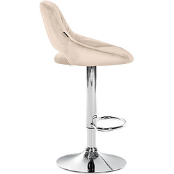 Avis Decoshop26 Lot de 2 tabourets de bar avec repose-pieds en forme d'arc assise en tissu crème cadre en métal TDB10757