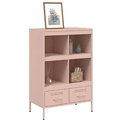 Avis vidaXL Buffet haut rose 68x39x101,5 cm acier