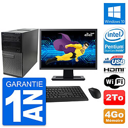 PC Tour Dell 390 MT Ecran 22" Intel G630 RAM 4Go Disque 2To HDMI Windows 10 Wifi - Occasion