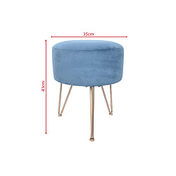 Avis Mobili Rebecca Rebecca Mobili Tabouret Rembourré Pouf en Velours Bleu pour Salon Chambre à Coucher