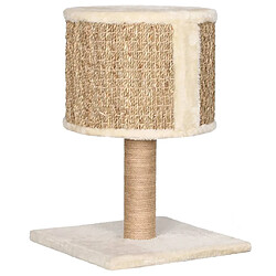 Acheter Helloshop26 Arbre à chat meuble tour grimper jouet grattage grattoir escalade plateforme avec appartement et griffoir 52 cm herbiers marins Beige 02_0022434