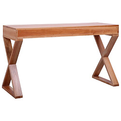 Avis Maison Chic Bureau d'ordinateur solide,Table de travail Naturel 115x47x77 cm Bois d'acajou massif -GKD27950