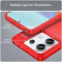 Avis Htdmobiles Coque pour Xiaomi Redmi Note 13 Pro 5G / Poco X6 5G - housse etui silicone gel carbone + verre trempe - ROUGE