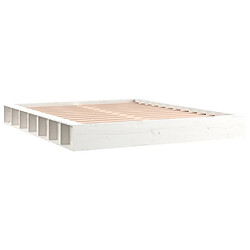 Avis Maison Chic Lit adulte - Lit simple Cadre de lit,Structure du lit Contemporain Blanc 150x200 cm Très grand Bois massif -MN87788