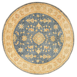 Vidal Tapis de laine 150x150 Bleu Kaizar