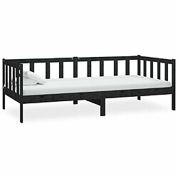 Acheter Maison Chic Lit de jour avec matelas, Lit de repos Lit d'invité pour Salon Chambre,Canapé-lit 90x200 cm Noir Bois de pin massif -MN84441