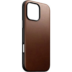 Nomad Coque pour iPhone 16 Pro Max Compatible MagSafe Antichocs en Cuir Marron