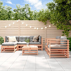 vidaXL Salon de jardin 7 pcs avec coussins bois massif douglas