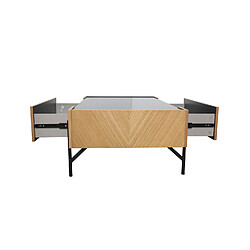 Concept Usine Table basse en bois clair avec 2 grands tiroirs SEQUOIA pas cher