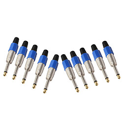 Avis 10pcs / Set 6.35mm Mono Plug Microphone Adaptateur De Câble Audio