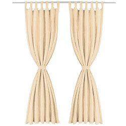 vidaXL Rideau occultant avec boucles 2 pcs 140 x 245 cm Beige