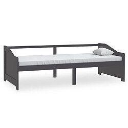 vidaXL Lit de repos 3 places sans matelas Gris foncé 90x200 cm