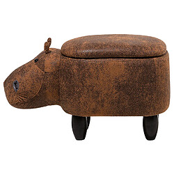 Acheter Beliani Repose-pied HIPPO Marron Cuir PU