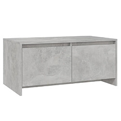 vidaXL Table basse gris béton 90x50x41,5 cm bois d'ingénierie