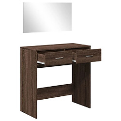 Avis vidaXL Coiffeuse avec miroir chêne marron 80x39x80 cm