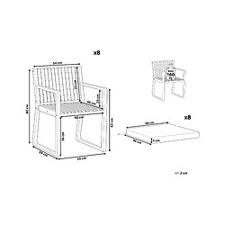 Avis Beliani Lot de 8 chaises avec coussins Bois Bleu SASSARI