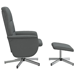 Avis vidaXL Fauteuil inclinable avec repose-pied gris foncé tissu