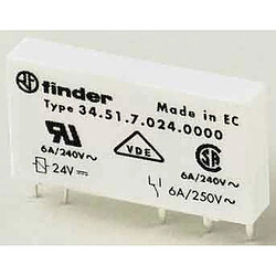 Finder 345170120010 Relais circuit imprimé 1RT 6 A 12 VDC AgNi Epaisseur 5 mm