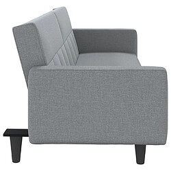 Acheter vidaXL Canapé-lit avec coussins gris clair tissu