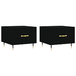 Maison Chic Lot de 2 Tables basses,Table Console pour salon noir 50x50x40 cm bois d'ingénierie -MN24171