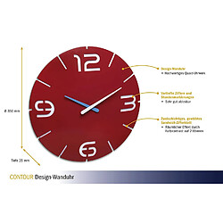 Acheter Horloge murale TFA Contour 60.3047.05 35 cm x 3.5 cm rouge à quartz 1 pc(s)