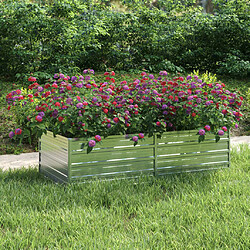 Maison Chic Jardinière,Lit surélevé de jardin - Bac à fleurs - pot de fleur 160x80x45 cm Acier galvanisé Argenté -GKD13482