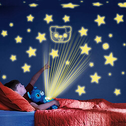 Universal Animaux farcis au ventre avec projecteur léger jouets confortables peluches lumineux mignon chiot enfant enfant enfant (bleu)