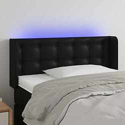 Maison Chic Tête de lit scandinave à LED,meuble de chambre Noir 93x16x78/88 cm Similicuir -MN72542