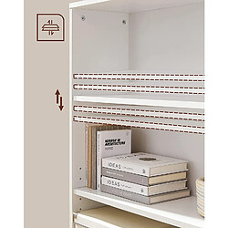 Helloshop26 Bibliothèque DVD étagère à 4 niveaux meuble de rangement avec étagères réglables en hauteur pour salon chambre bureau 121,5 cm blanc 12_0001462 