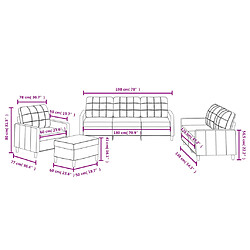 Acheter vidaXL Ensemble de canapés 4 pcs avec coussins Jaune clair Tissu