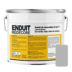 Apara Enduit décoratif, rénovation rapide, 2 en 1, lisse et décore sur plâtre, peintures, crépis, fibres, toile de verre-15 Kg-Béton (RAL 7047)