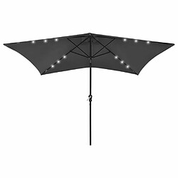 Maison Chic Parasol Jardin | Parasol avec LED et mat en acier Anthracite 2x3 m - GKD75250