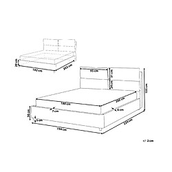 Avis Beliani Lit avec coffre en velours gris avec rangement 180 x 200 cm BATILLY