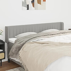 vidaXL Tête de lit avec oreilles Gris clair 163x16x78/88 cm Tissu