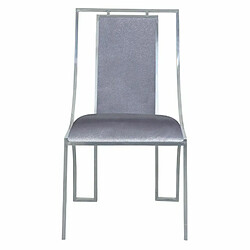 Paris Prix Lot de 2 Chaises en Velours Lopin 90cm Argent