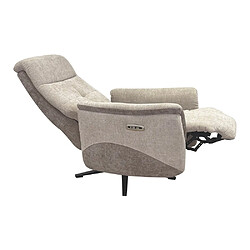 Acheter Inside 75 Fauteuil relax pivotant bi moteur BLOOM tissu maillé beige & moka