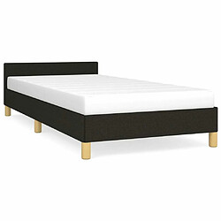 Maison Chic Lit adulte - Cadre Structure de lit avec tête de lit Contemporain Noir 80x200 cm Tissu -MN78086