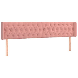 vidaXL Tête de lit avec oreilles Rose 183x16x78/88 cm Velours