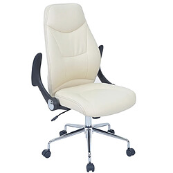 Pegane Fauteuil de bureau en métal coloris blanc mat - 64 x 108,5 x 66 cm