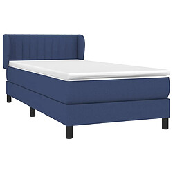 Avis Maison Chic Structures de lit + matelas,Lit à sommier tapissier avec matelas Bleu 100x200 cm Tissu -MN59723