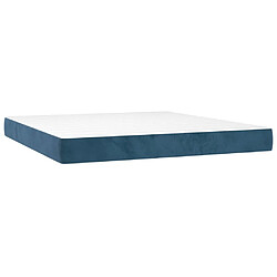 Maison Chic Lit Adulte - Lit simple Lit à sommier tapissier et matelas moelleux - Meuble de Chambre - Bleu foncé 180x200cm Velours -MN11794 pas cher